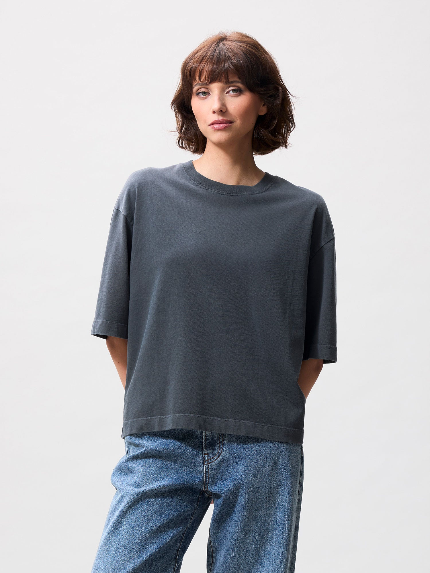 Tshirt met losvallende pasvorm | Carbon