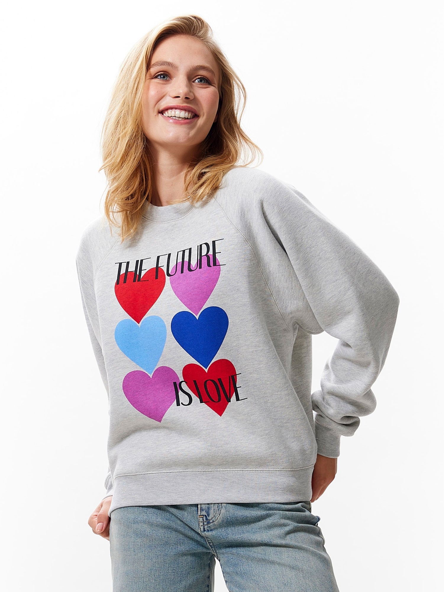 Sweater met graphic | Grey Melange