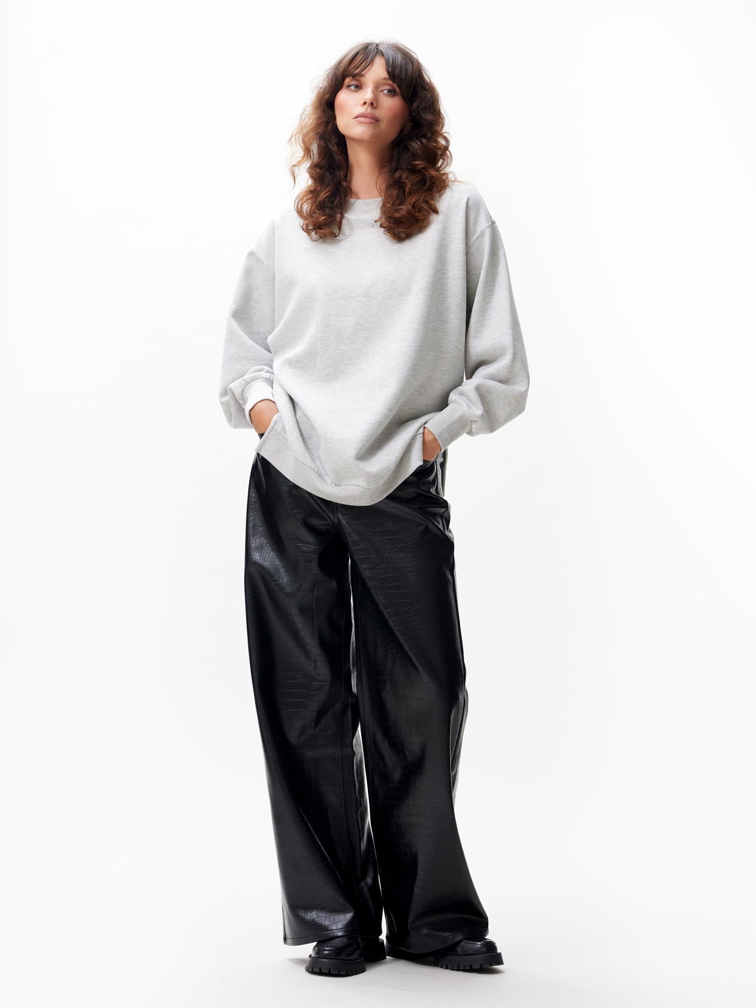 Co´Couture Sweat - LanceCC Belt Sweat i Grey Melange