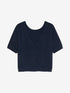 Soft short sleeve knit with Vneck | Navy Blazer