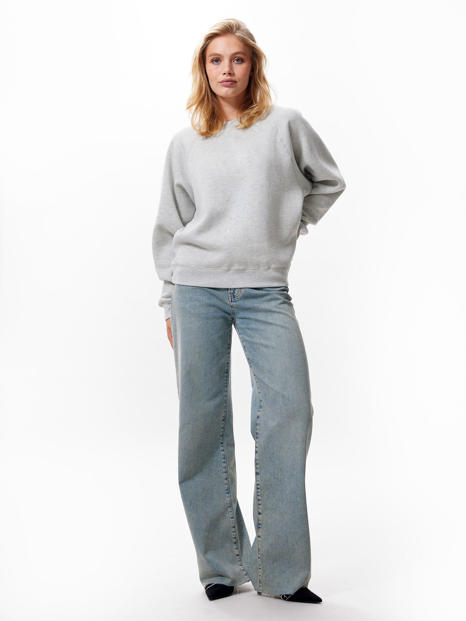 Sweater met graphic | Light Grey Melange