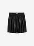 Shorts van vegan leather | Black