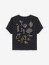 Graphic roll up sleeve Tshirt | Dark Grey