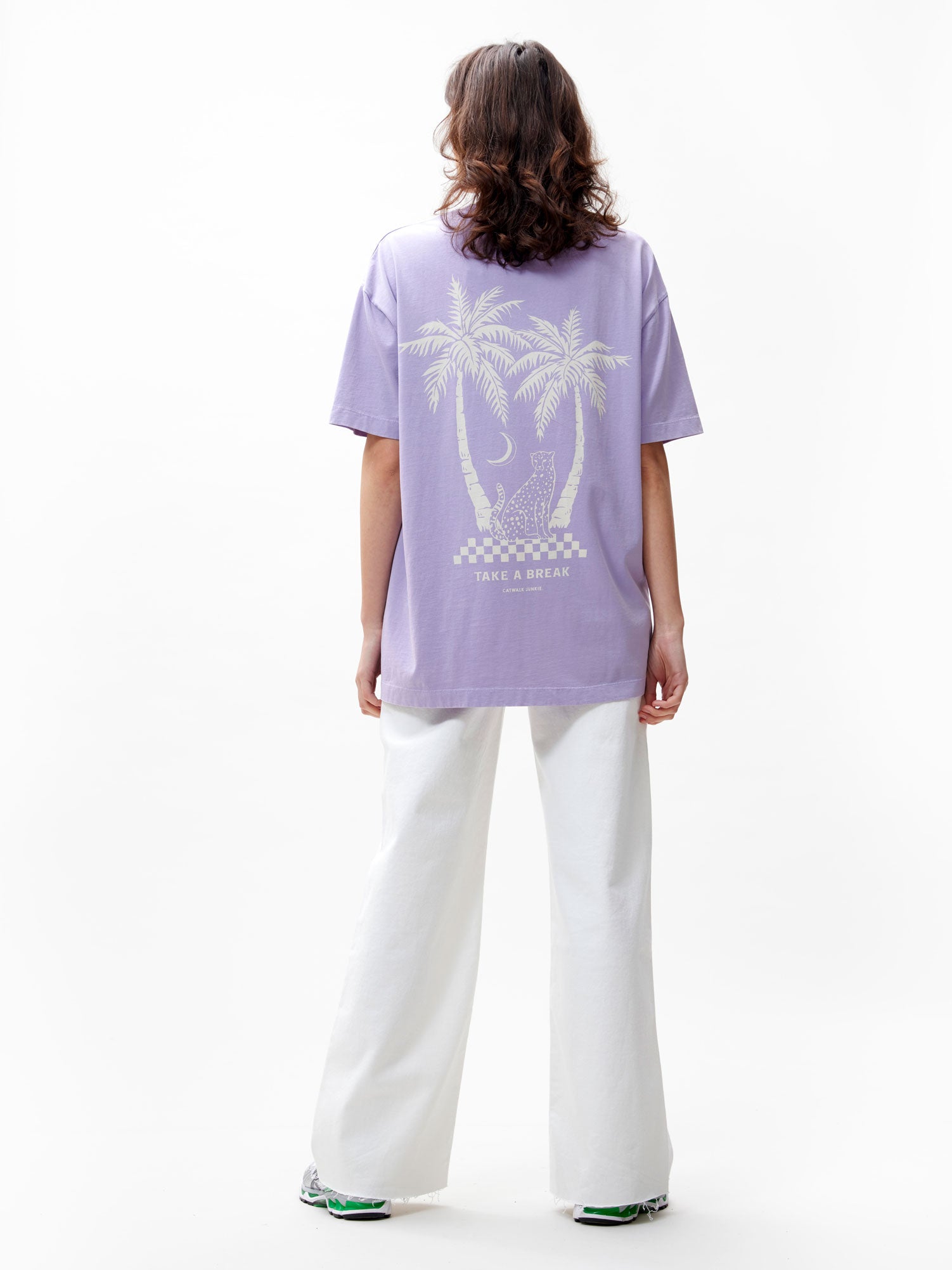 Oversized Tshirt met graphic | Purple Sky