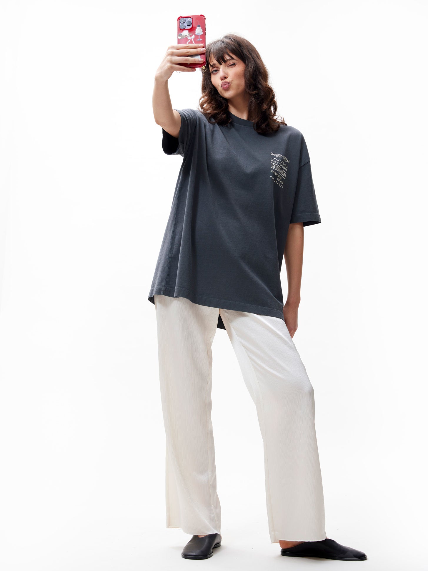Oversized Tshirt met graphic | Carbon