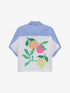 Short sleeve blouse with graphic | Blue