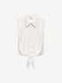 Sleeveless blouse met knoop effect | Off White