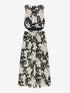 Jurk met hibiscus dessin en rug detail | Black