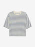 Loose fit striped Tshirt | Bijou Blue