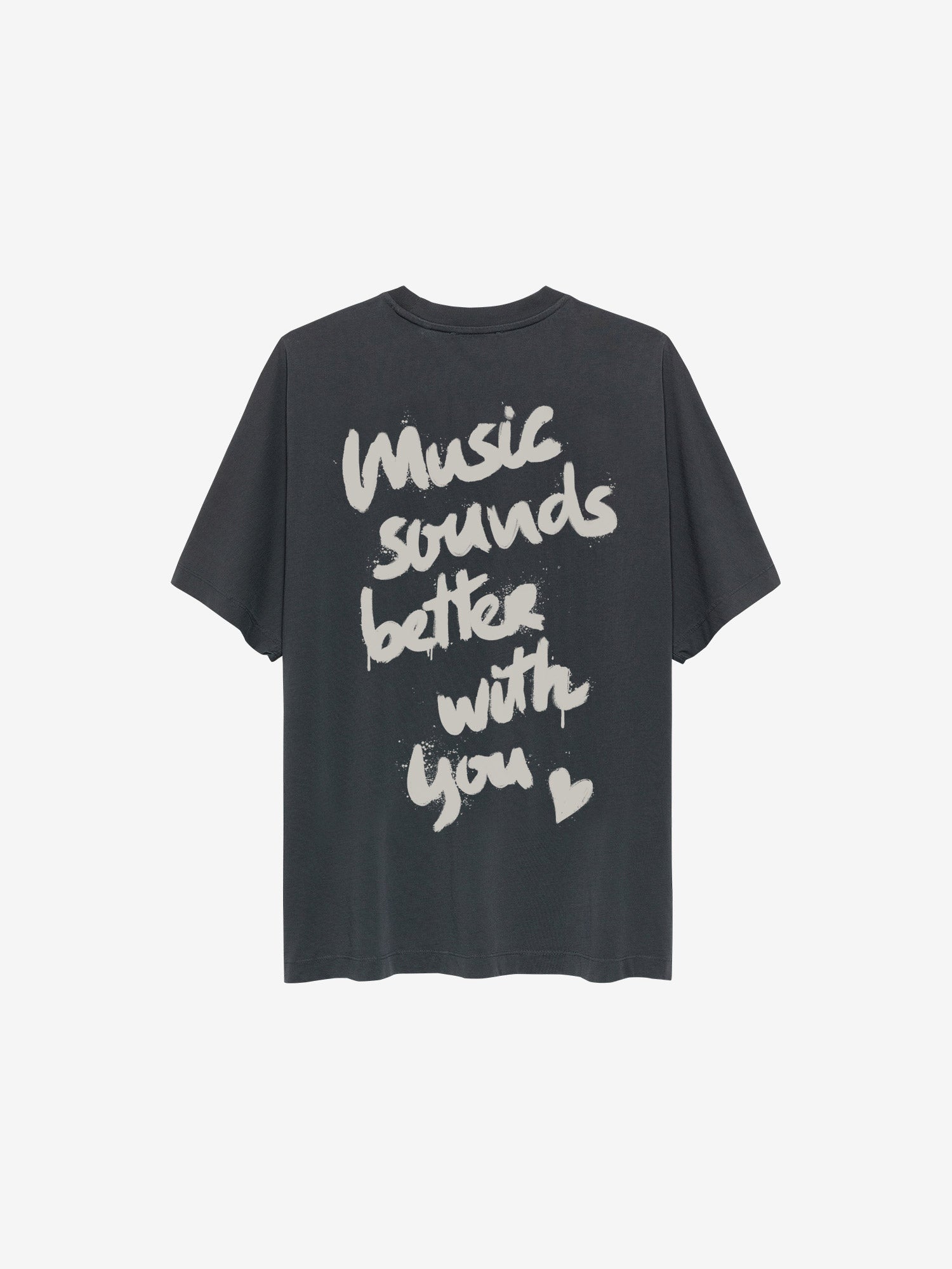 Oversized graphic Tshirt | Faded Dark Grey