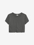 Tshirt met tuck in effect | Dark Grey Melange