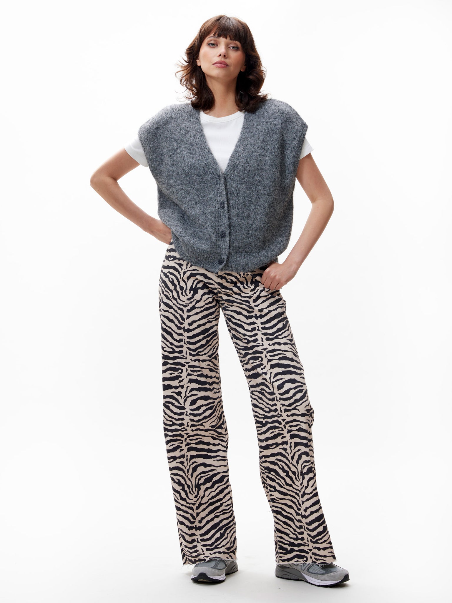 Vneck cardigan | Grey Melange
