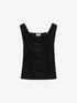 Dropped shoulder singlet | Black