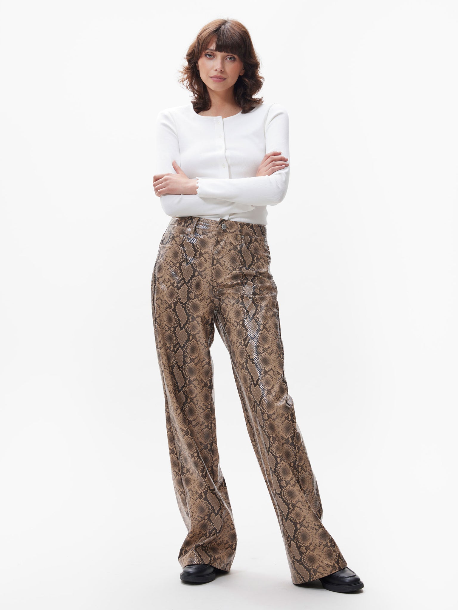 Loose fit snake trousers | Brown Sugar