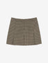 Pleated check skirt | Brown