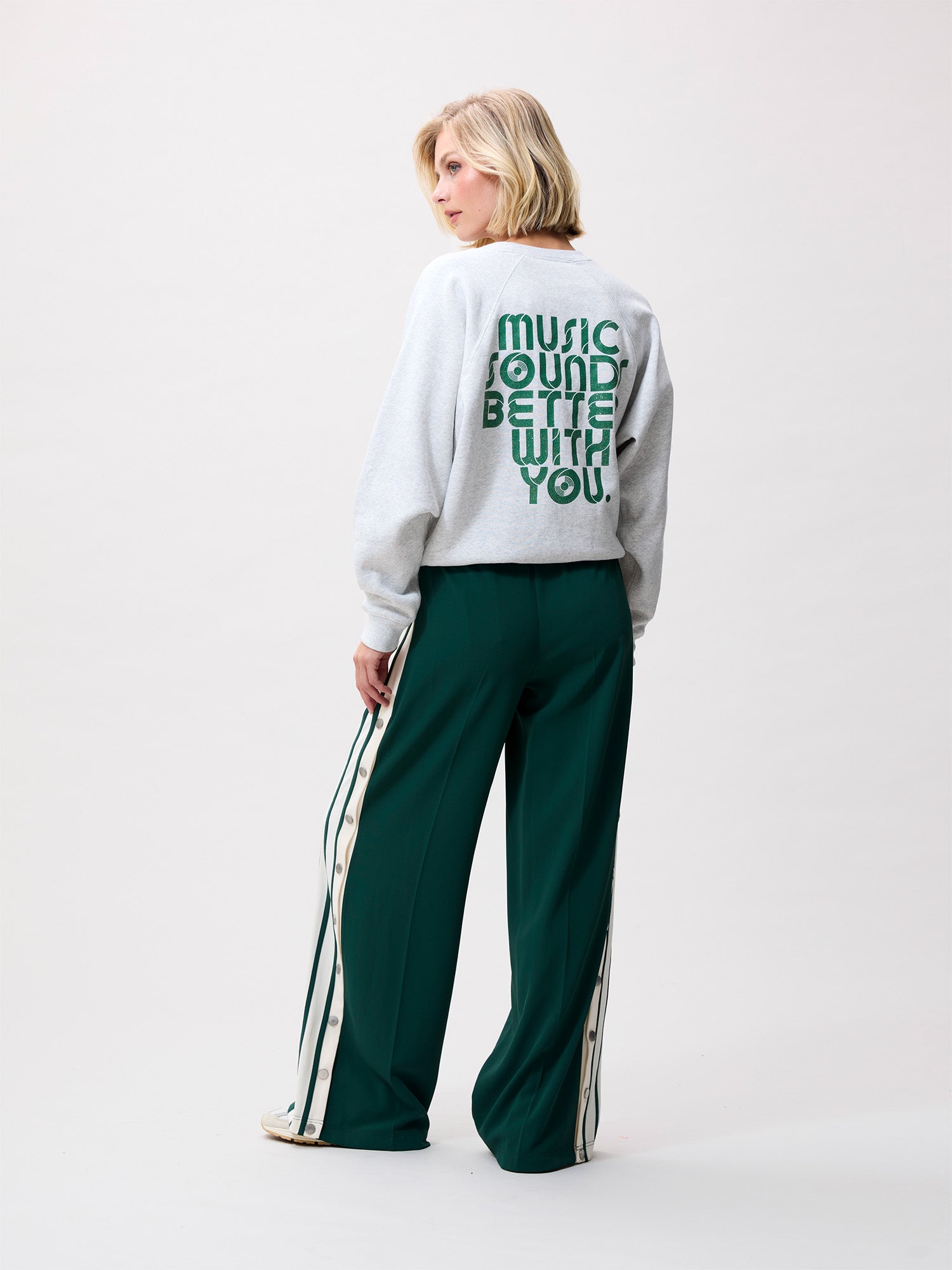 Sweater met graphic | Light Grey Melange