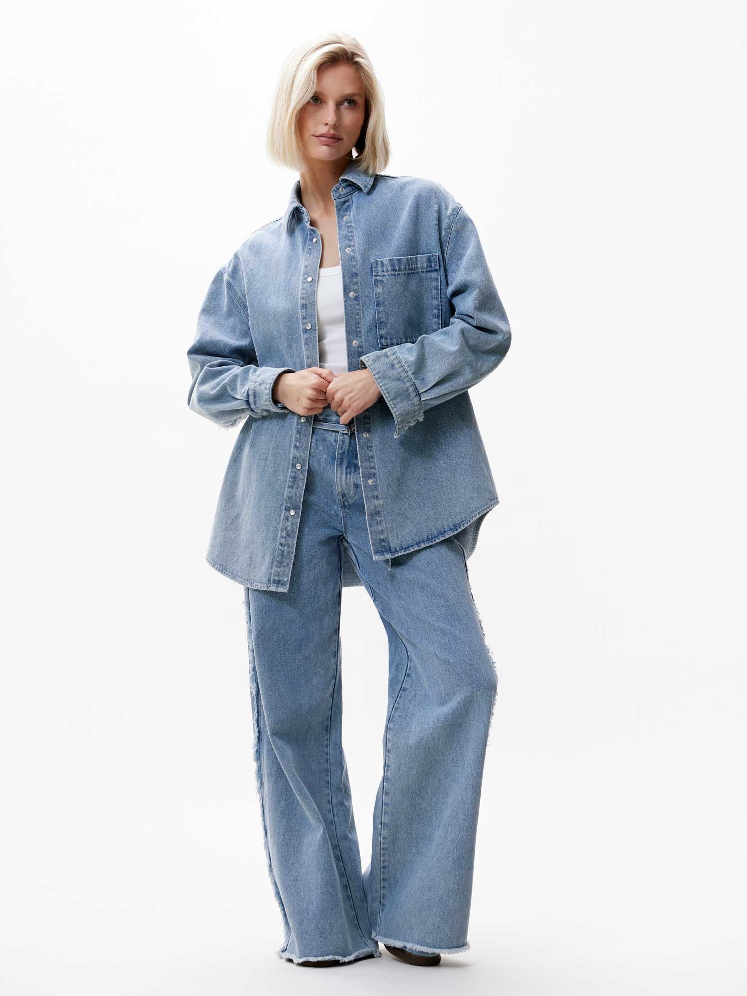 Denim jacket met gerafelde details | Starlight Blue