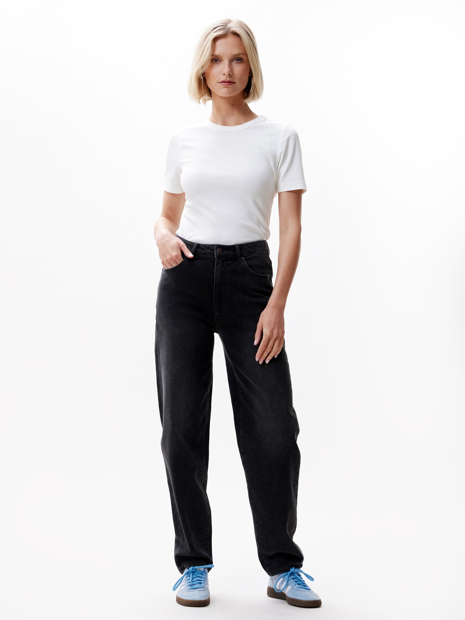 Jeans Barrel | Washed Black