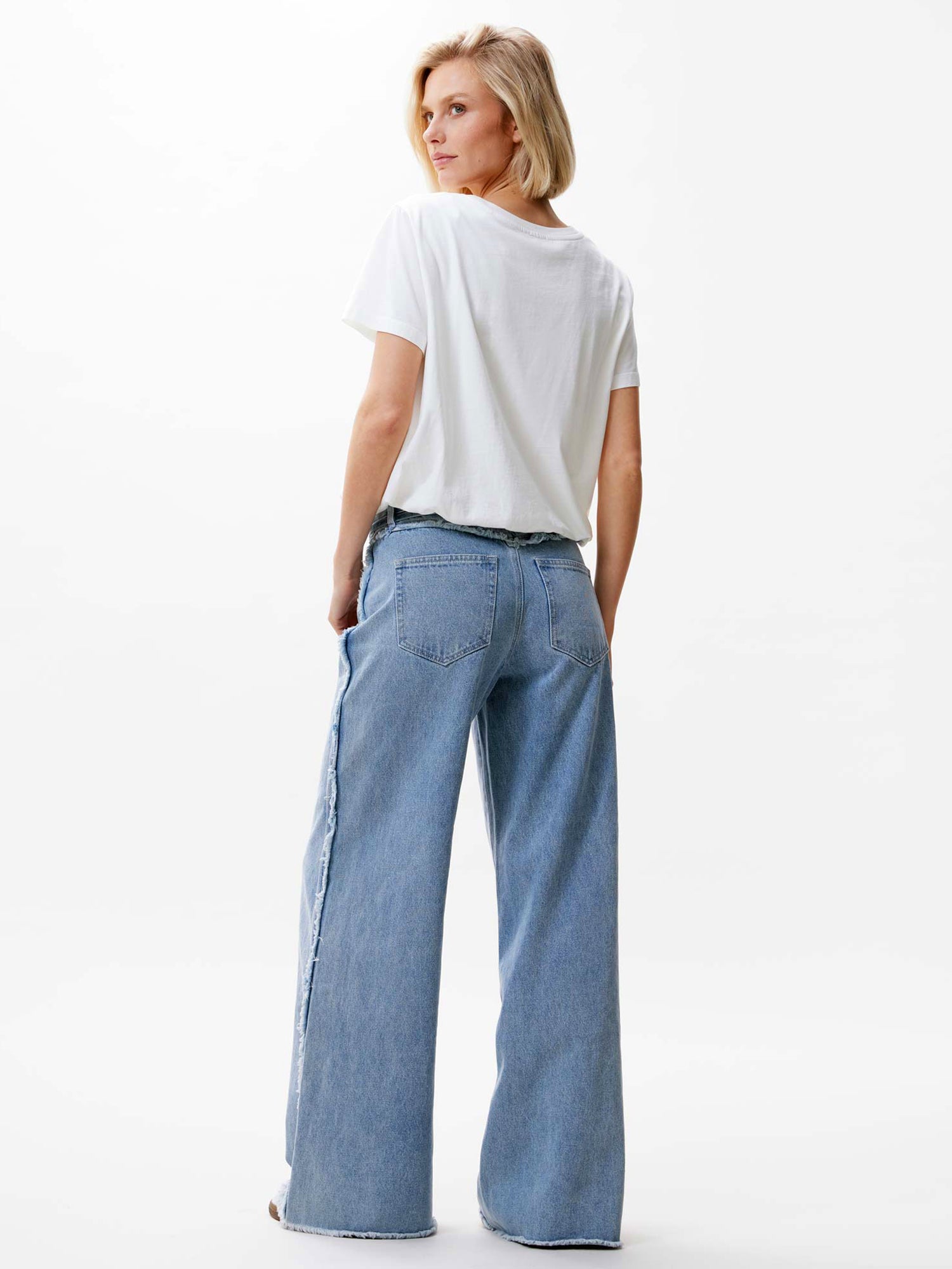 Jeans met gerafelde zijnaden | Starlight Blue