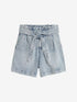 Denim shorts met comfortabele taille | Washed Black