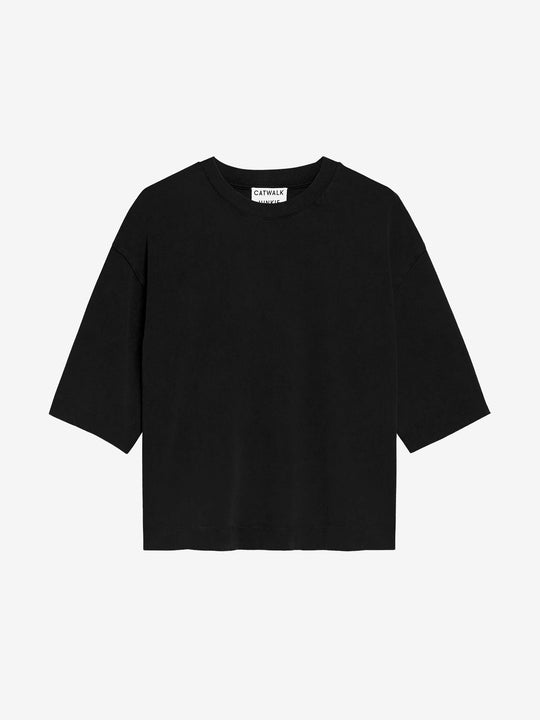 Tshirt met losvallende pasvorm | Black