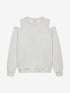 Sweater with open shoulders | Gray Melange