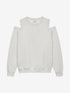 Sweater with open shoulders | Gray Melange