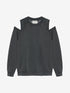 Sweater with open shoulders | Carbon