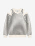 Striped sweater with cut outs | Black