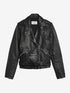 Leather bikerjacket | Black