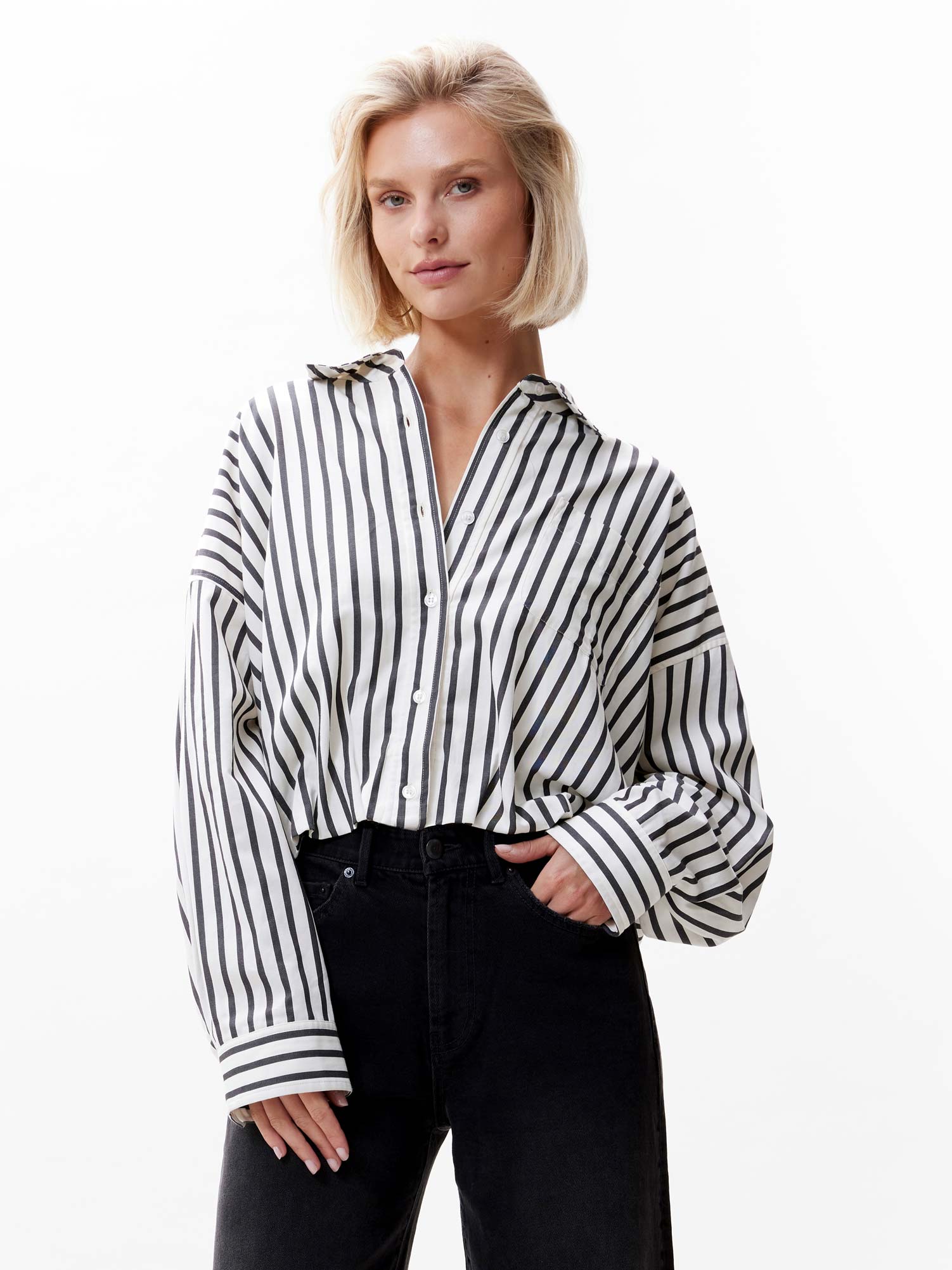 Blouse met tuck in effect | Vanilla Cream
