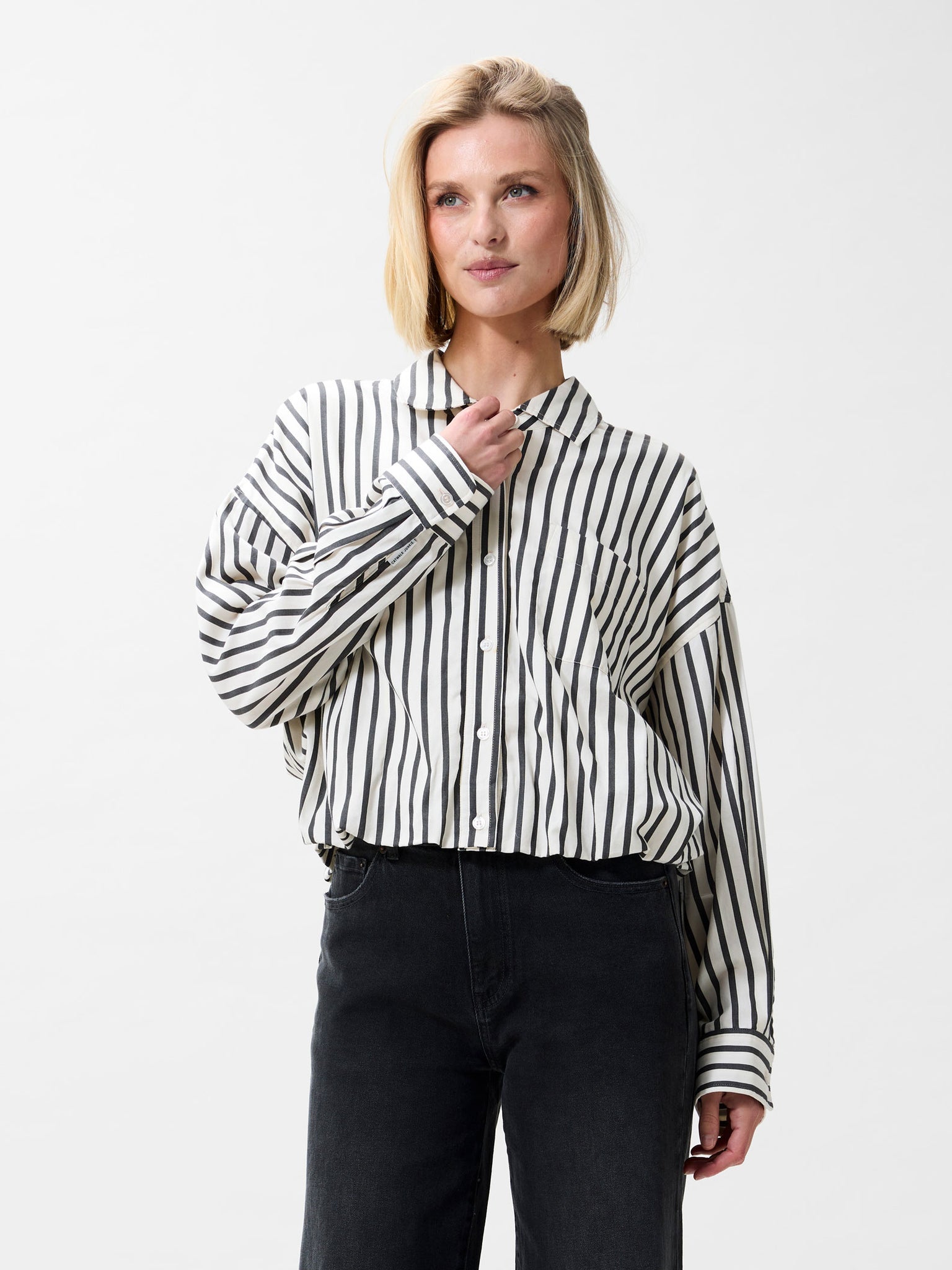 Blouse met tuck in effect | Vanilla Cream