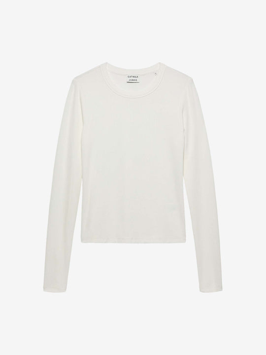 Long sleeve van ribstof | Off White