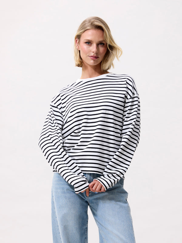 Relaxed striped long sleeve | Off White