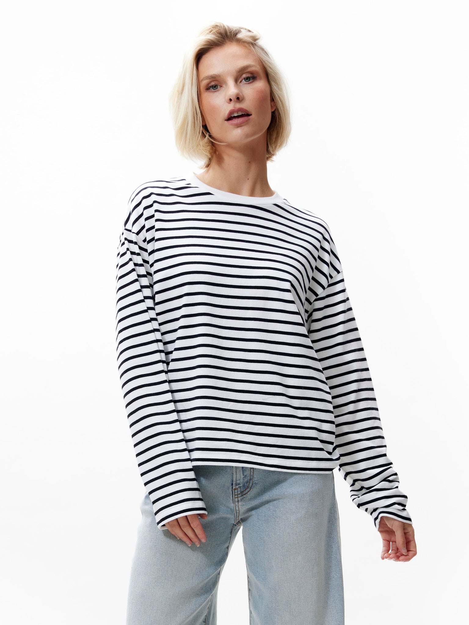 Relaxed striped long sleeve | Off White