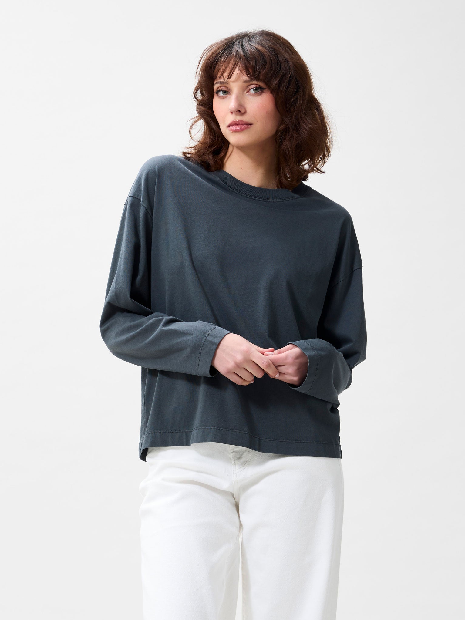 Longsleeve met losvallende pasvorm | Carbon