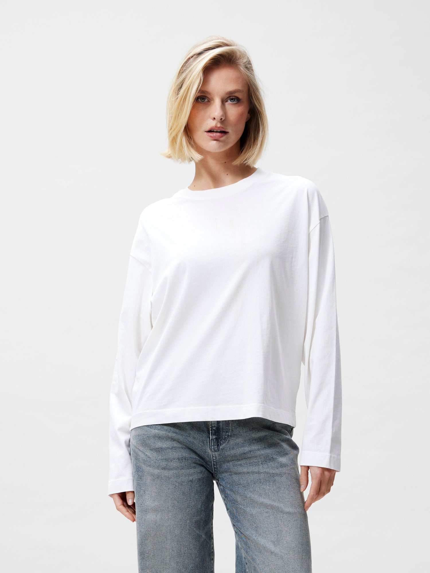 Long sleeve met losvallende pasvorm | Off White