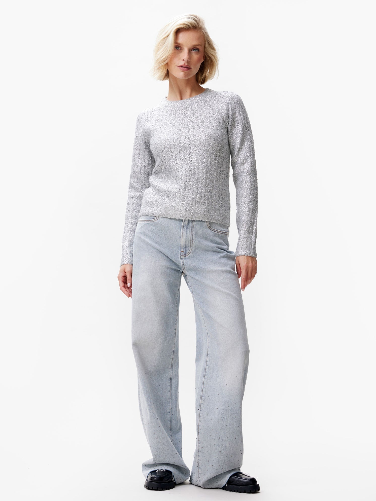 Silberbeschichteter Pullover | Silber