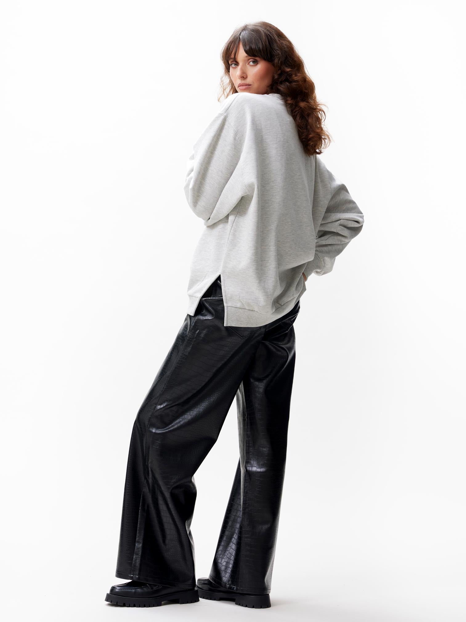 Relaxed sweater | Grey Melange – Catwalk Junkie