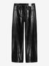 Loose fit trousers in vegan leather | Black