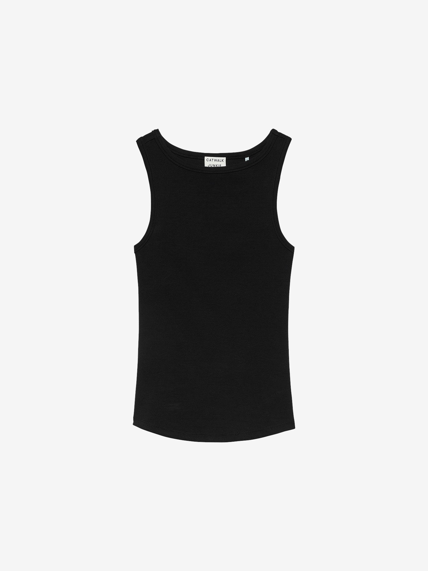 Singlet van ribstof | Black