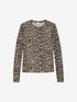 Longlseeve van mesh met leopard dessin | Sesame