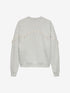 Sweater met parel franjes | Light Grey Melange