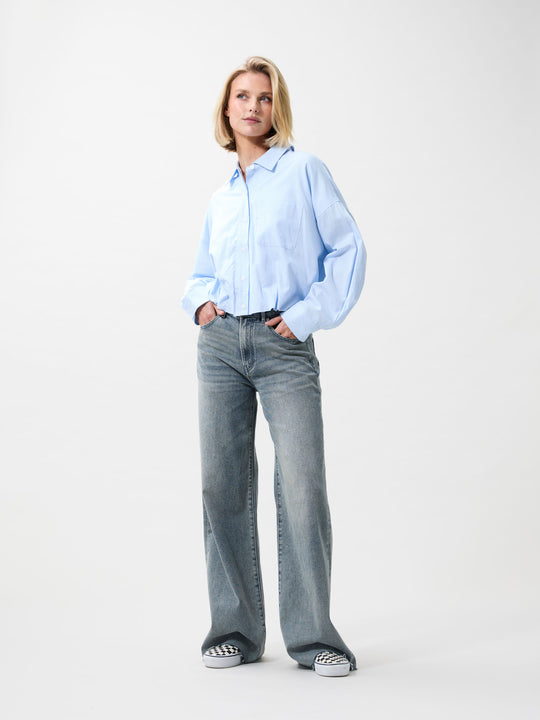 Tuck in blouse | Chambray Blue