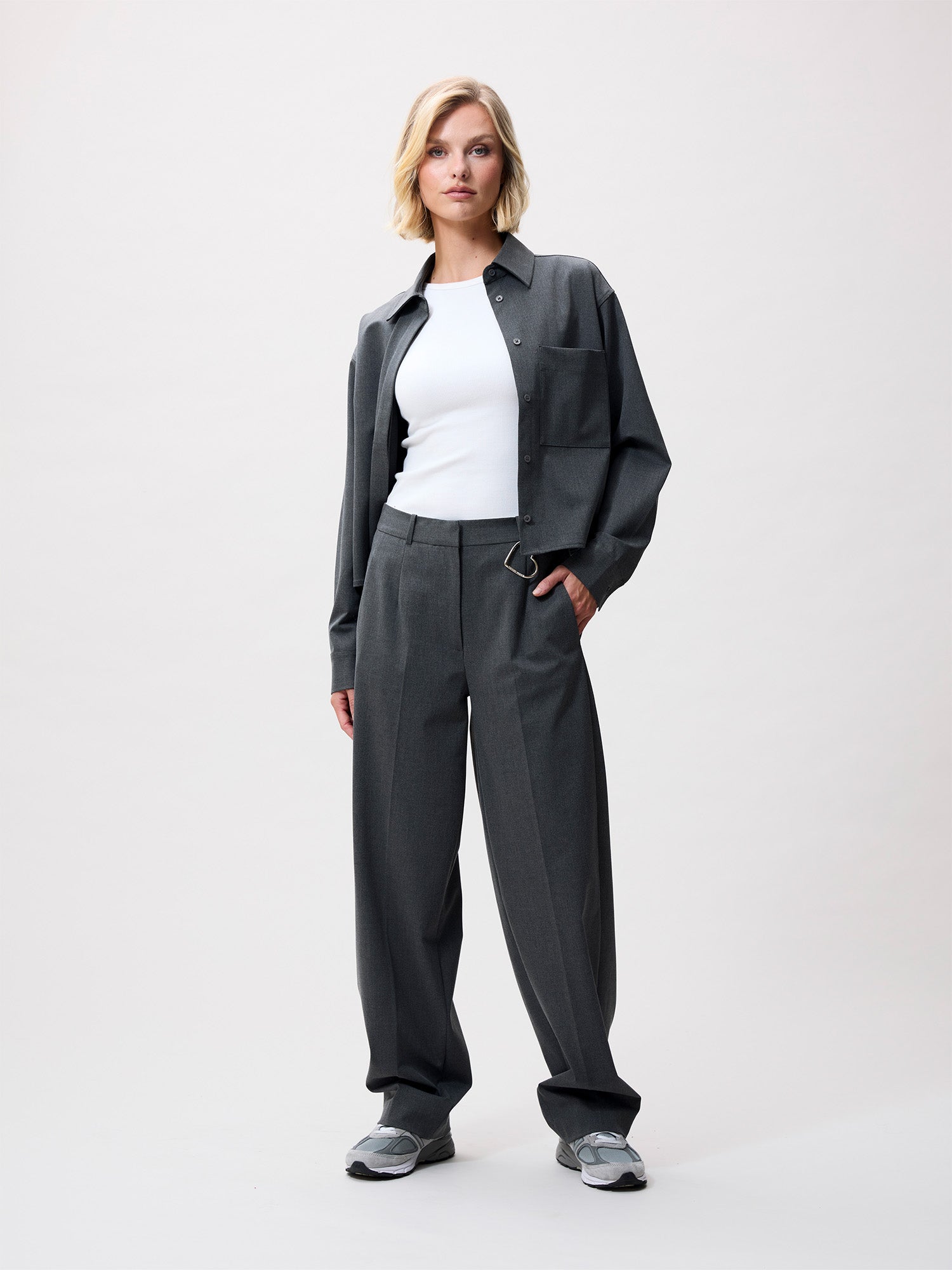 Tapered  trousers | Dark Grey Melange