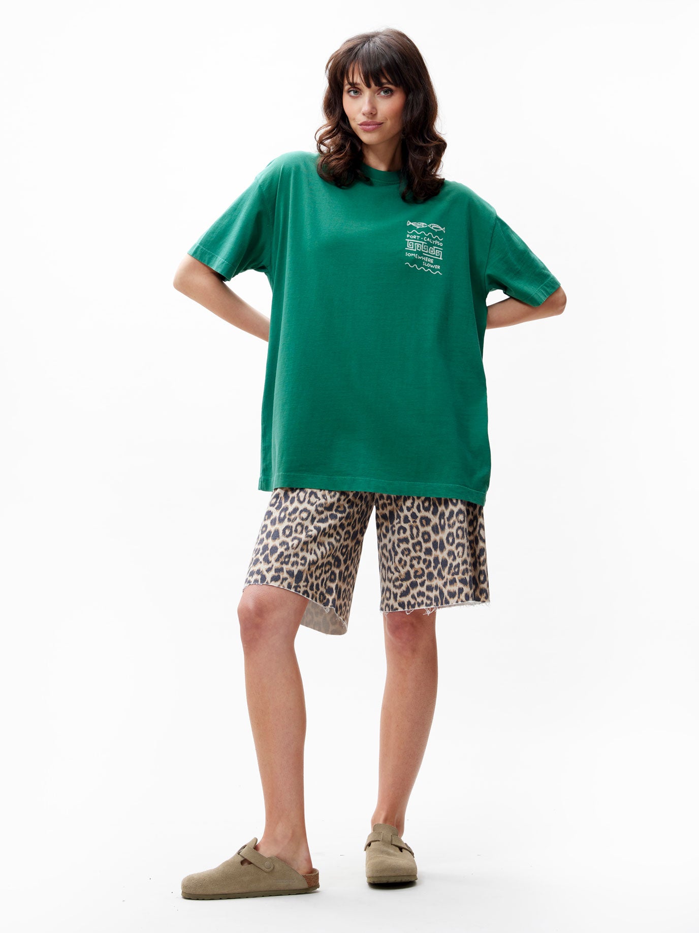 Oversized Tshirt met graphic | Verdant Green