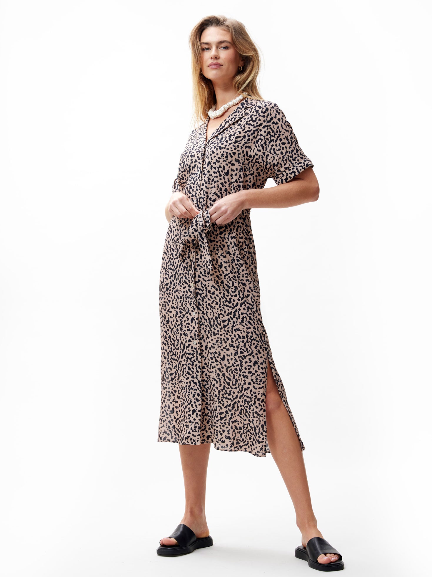 Leopard blouse dress | Sesame