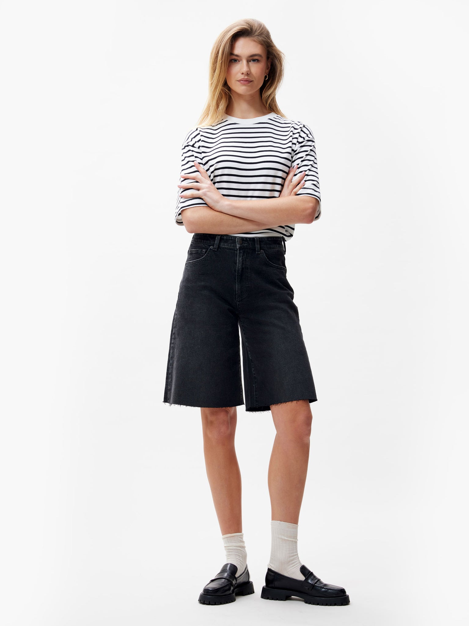 Loose fit jorts | Washed Black