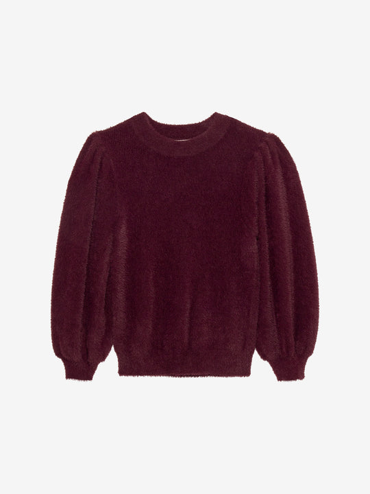 Fuzzy puff sleeve knit | Winetasting