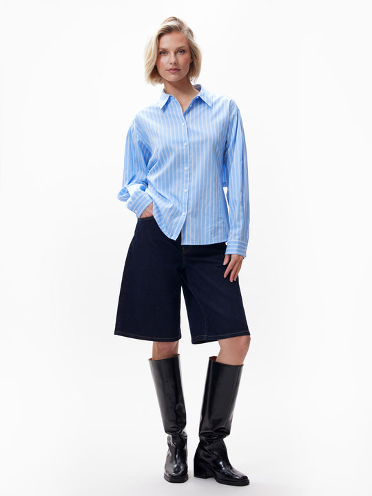 Blouse met open back | Cornflower Blue